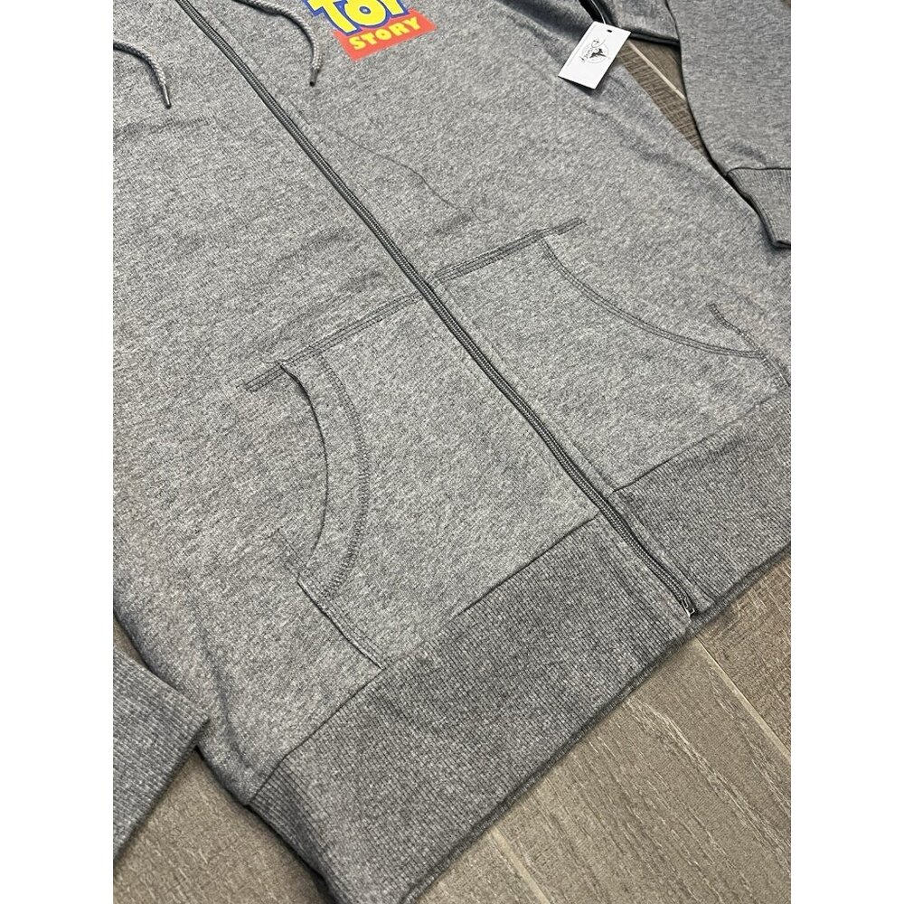 Disney Toy Story Hoodie Women’s Size Large Gray 100% Cotton Zip Pockets Pixar - Picture 10 of 13